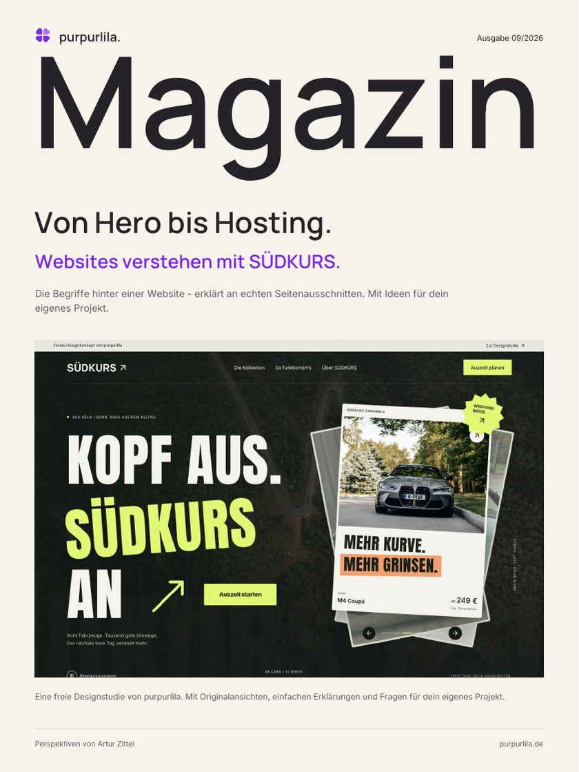 Magazin-Titelseite: Von Hero bis Hosting.